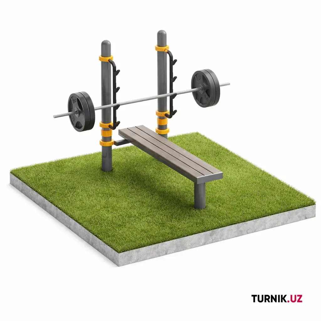 Уличная скамья для жима со стойками StreetBar Bench Pro