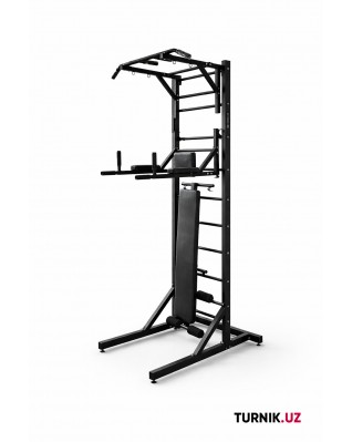 Flash Plus со скамьей — мобильный многофункциональный турник-брусья со шведской стенкой