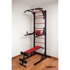 Flash Plus со скамьей — мобильный многофункциональный турник-брусья со шведской стенкой