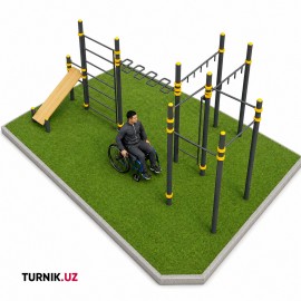 Инклюзивный воркаут комплекс для инвалидов StreetBar Inclusive Axis
