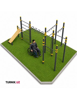Инклюзивный воркаут комплекс для инвалидов StreetBar Inclusive Axis