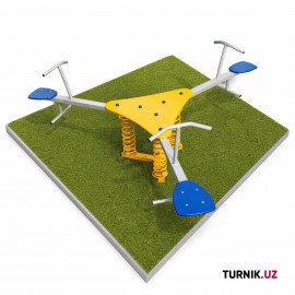 Качалка трехместная на пружине